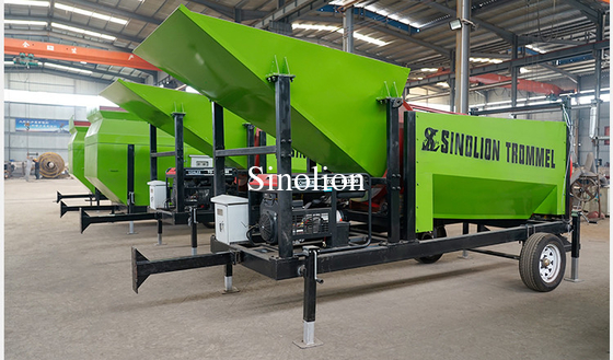 2.4kw-50kw Mobile sin eje de aserrín Roller Trommel pantalla en Zhengzhou Sinolion