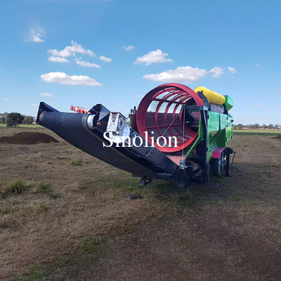Zhengzhou Sinolion Mobile Trommel Rotating Twin Double Screens Drum Sieving Machine para la fabricación de residuos y residuos