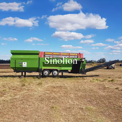 Zhengzhou Sinolion Mobile Trommel Rotating Twin Double Screens Drum Sieving Machine para la fabricación de residuos y residuos