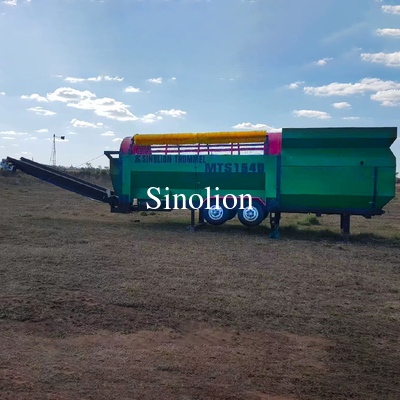 Zhengzhou Sinolion Mobile Trommel Rotating Twin Double Screens Drum Sieving Machine para la fabricación de residuos y residuos