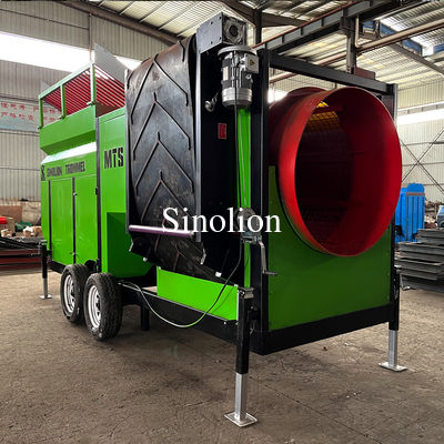 Tamaño de malla competitivo 2-80MM Trommel Screen con transportador para un bajo consumo eléctrico
