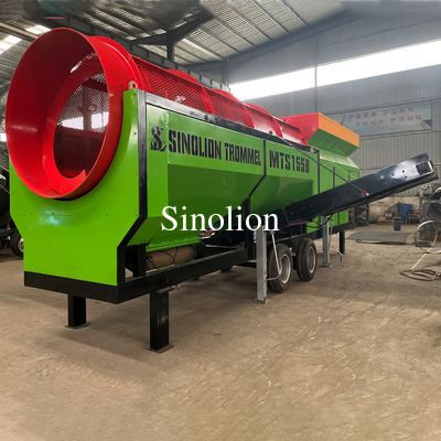 3210 KG Máquina móvil de pantalla de tambor con equipo de clasificación duradero