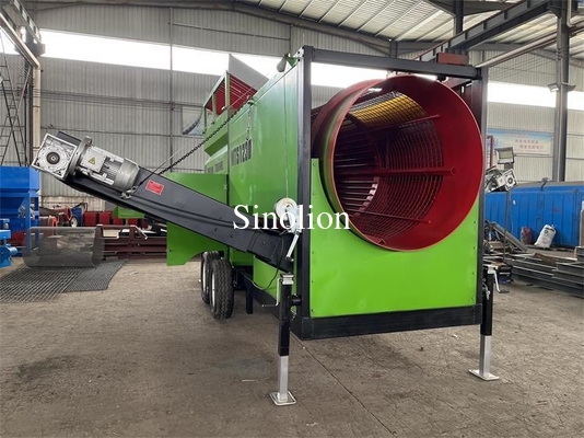 Material de clasificación Compost Trommel pantalla con sistema de limpieza Cepilla de limpieza 7990 KG