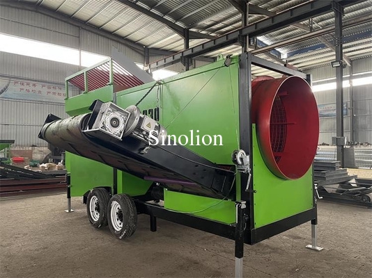 Zhengzhou Sinolion Mobile Topsoil Trommel Ecrans Pantalla de arena portátil