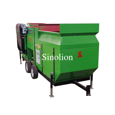 La selección de compost y piedras se ha hecho más fácil con el 2600 KG Mobile Topsoil Trommel Screen