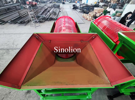 Equipo móvil de detección de suelo Trommel Compost Detector de suciedad negra 3.15*1.1*1.65m