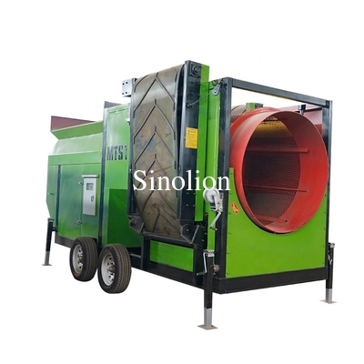 Máquina rotativa móvil de pantalla de tambor para materiales de desecho de construcción