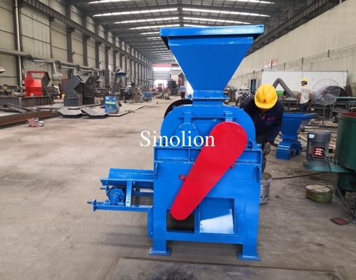 Máquina de briquetas de carbón de carbón de rodillos gemelos con forma de bola ovalada