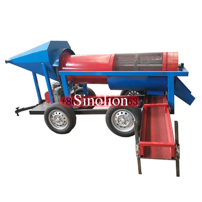 Modelo más pequeño de 5 a 10 toneladas de mineral de oro Procesamiento de oro Lavadora de oro Trommel Screen Machine