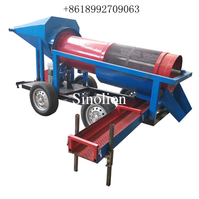 Modelo más pequeño de 5 a 10 toneladas de mineral de oro Procesamiento de oro Lavadora de oro Trommel Screen Machine
