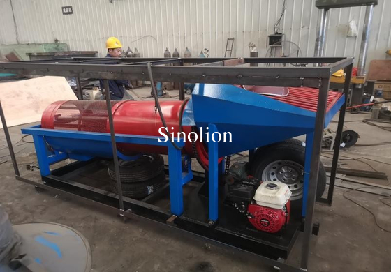 Modelo más pequeño de 5 a 10 toneladas de mineral de oro Procesamiento de oro Lavadora de oro Trommel Screen Machine